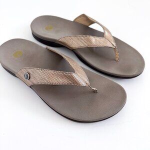 Revitalign Women's Chameleon Gold Slip-On Flip Flop Sandals Size 9B Orthotic